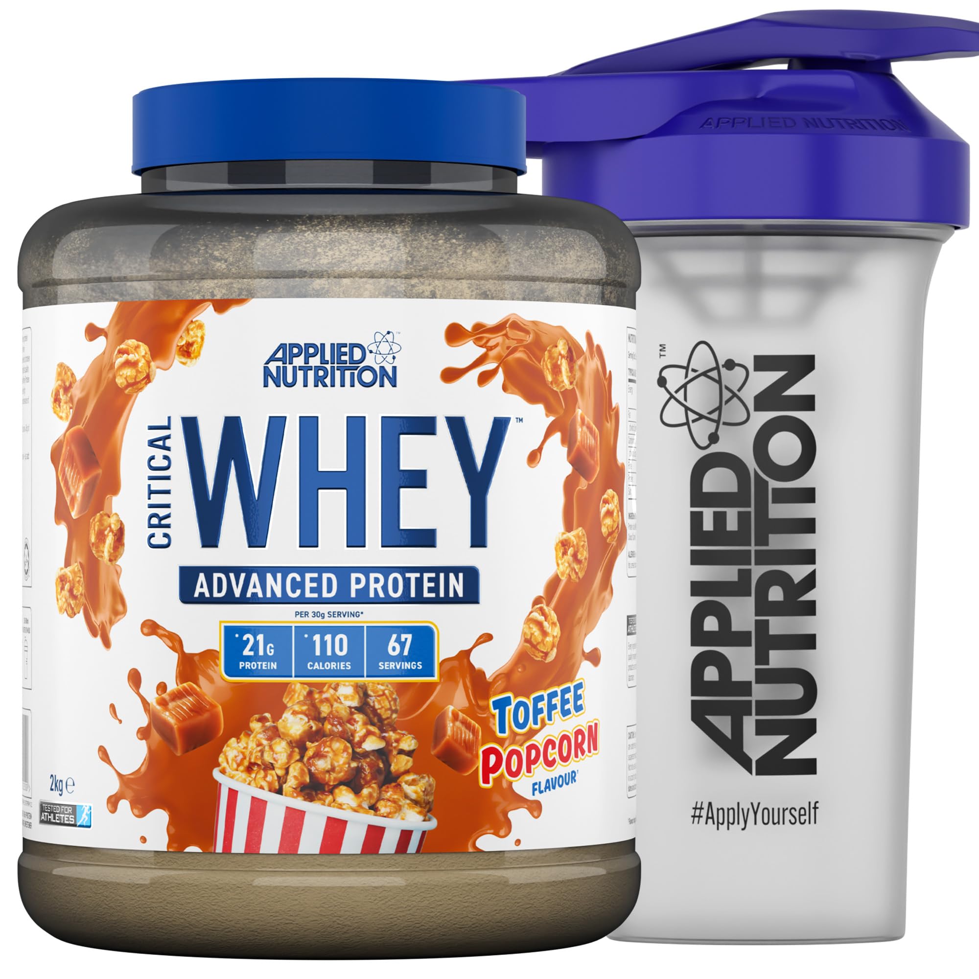 Applied Nutrition Critical Whey Protein Powder 2kg - High Protein Powder, Protein Milkshake, Muscle Building Supplement with BCAAs & Glutamine (2kg - 67 Servings) (Carrot Cake)