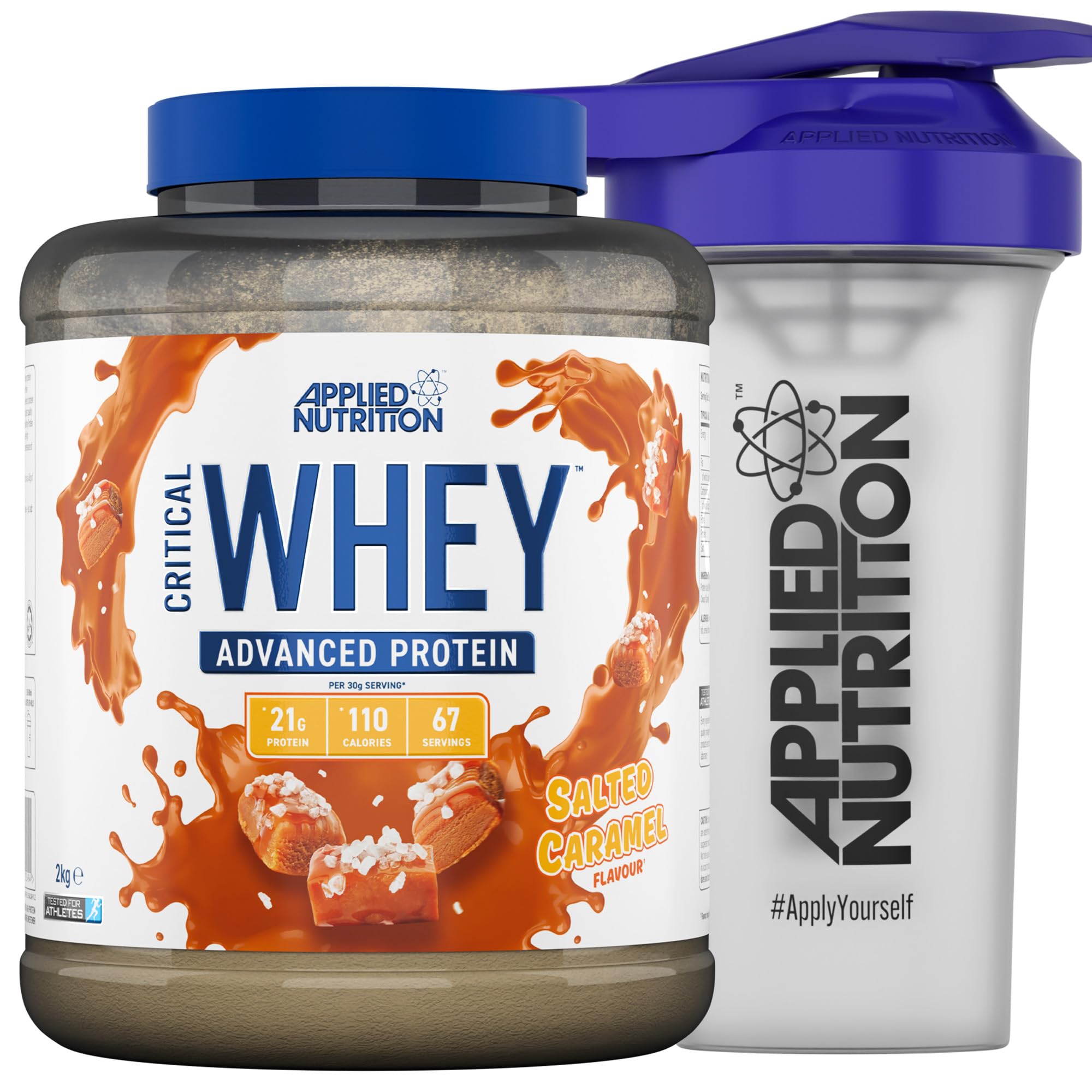 Applied Nutrition Critical Whey Protein Powder 2kg - High Protein Powder, Protein Milkshake, Muscle Building Supplement with BCAAs & Glutamine (2kg - 67 Servings) (Carrot Cake)