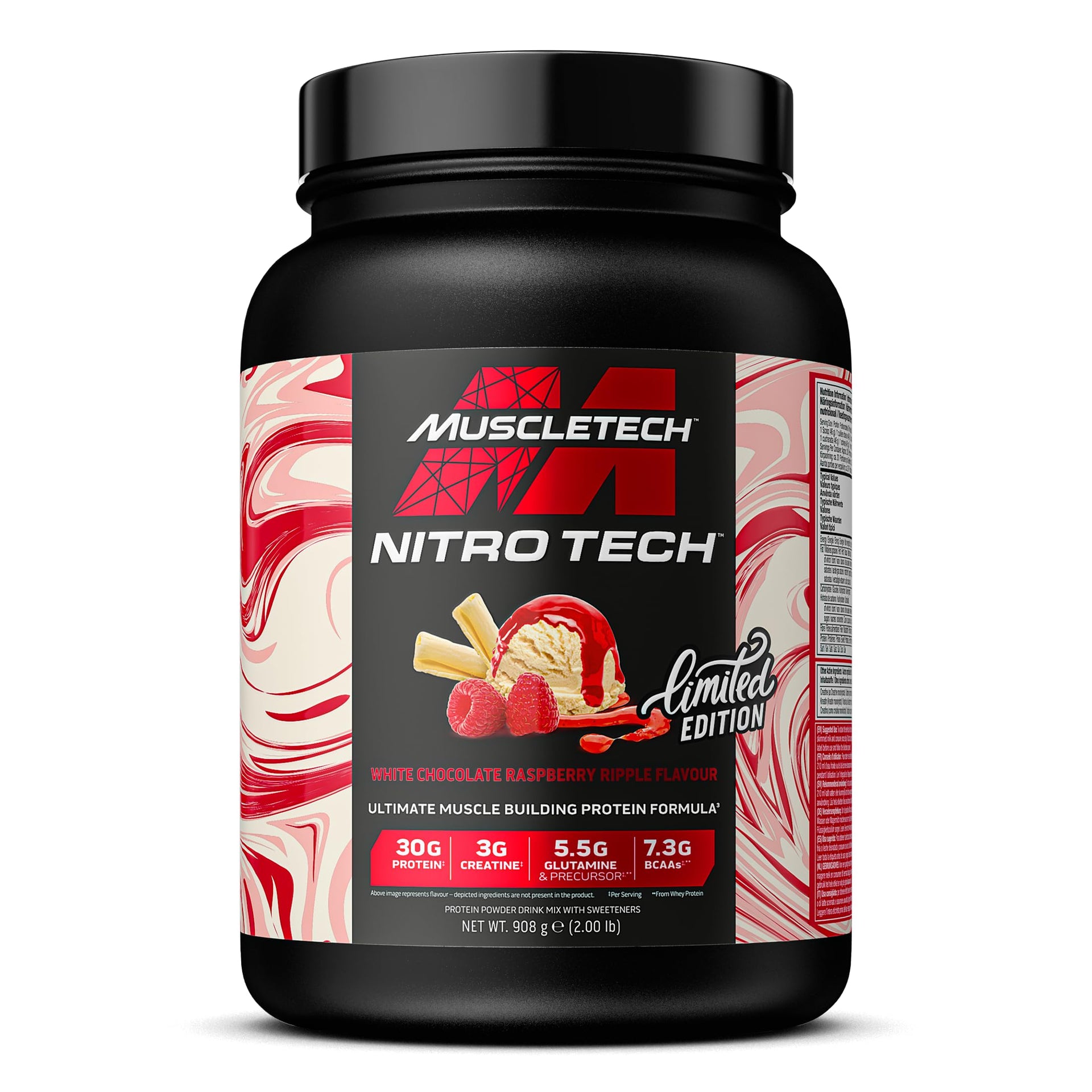 MuscleTech NitroTech Whey Protein Powder, Muscle Maintenance & Growth, Whey Isolate Protein Powder With 3g Creatine, Protein Shake For Men & Women, 6.8g BCAA, 40 Servings, 1.8g, Vanilla Cream