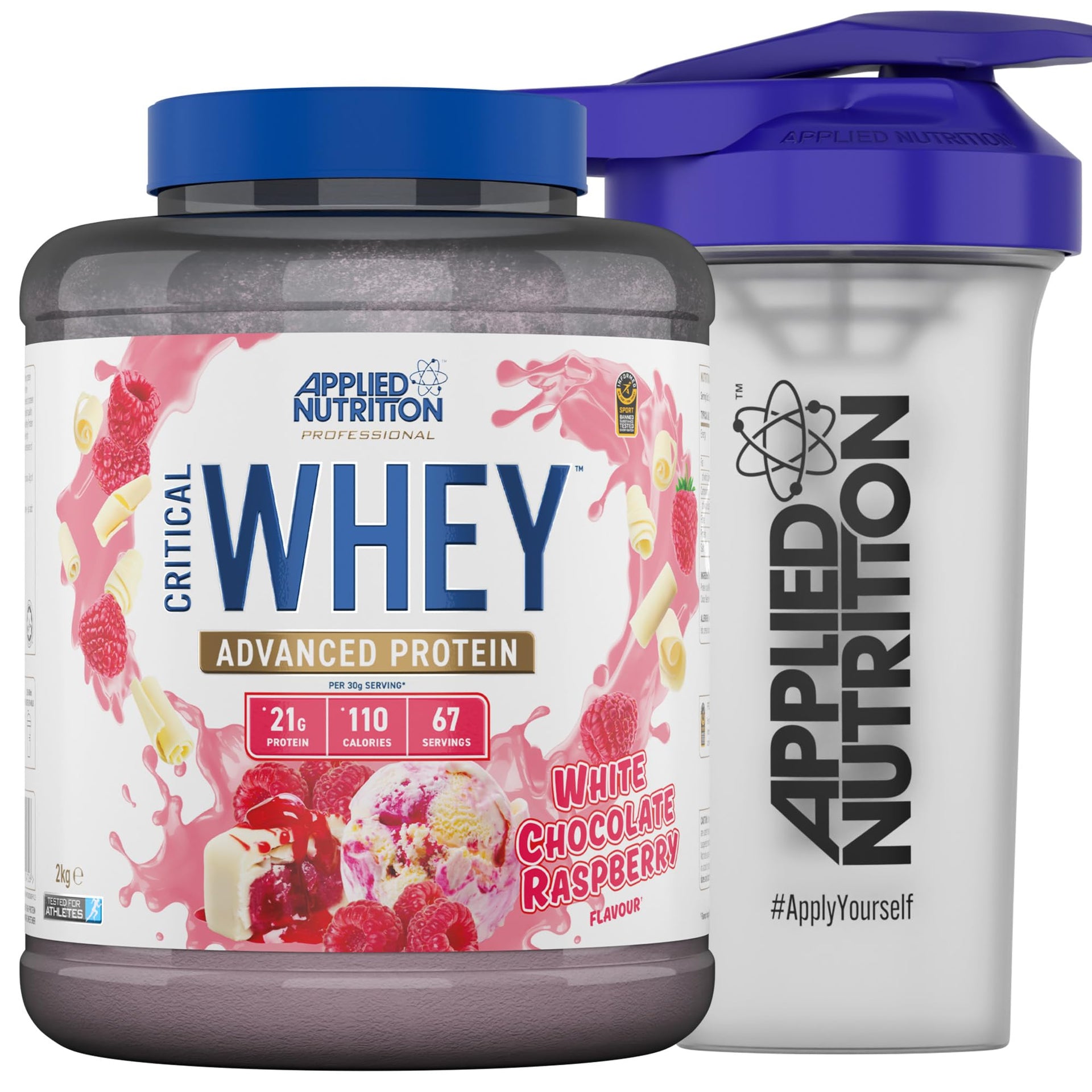 Applied Nutrition Critical Whey Protein Powder 2kg - High Protein Powder, Protein Milkshake, Muscle Building Supplement with BCAAs & Glutamine (2kg - 67 Servings) (Carrot Cake)