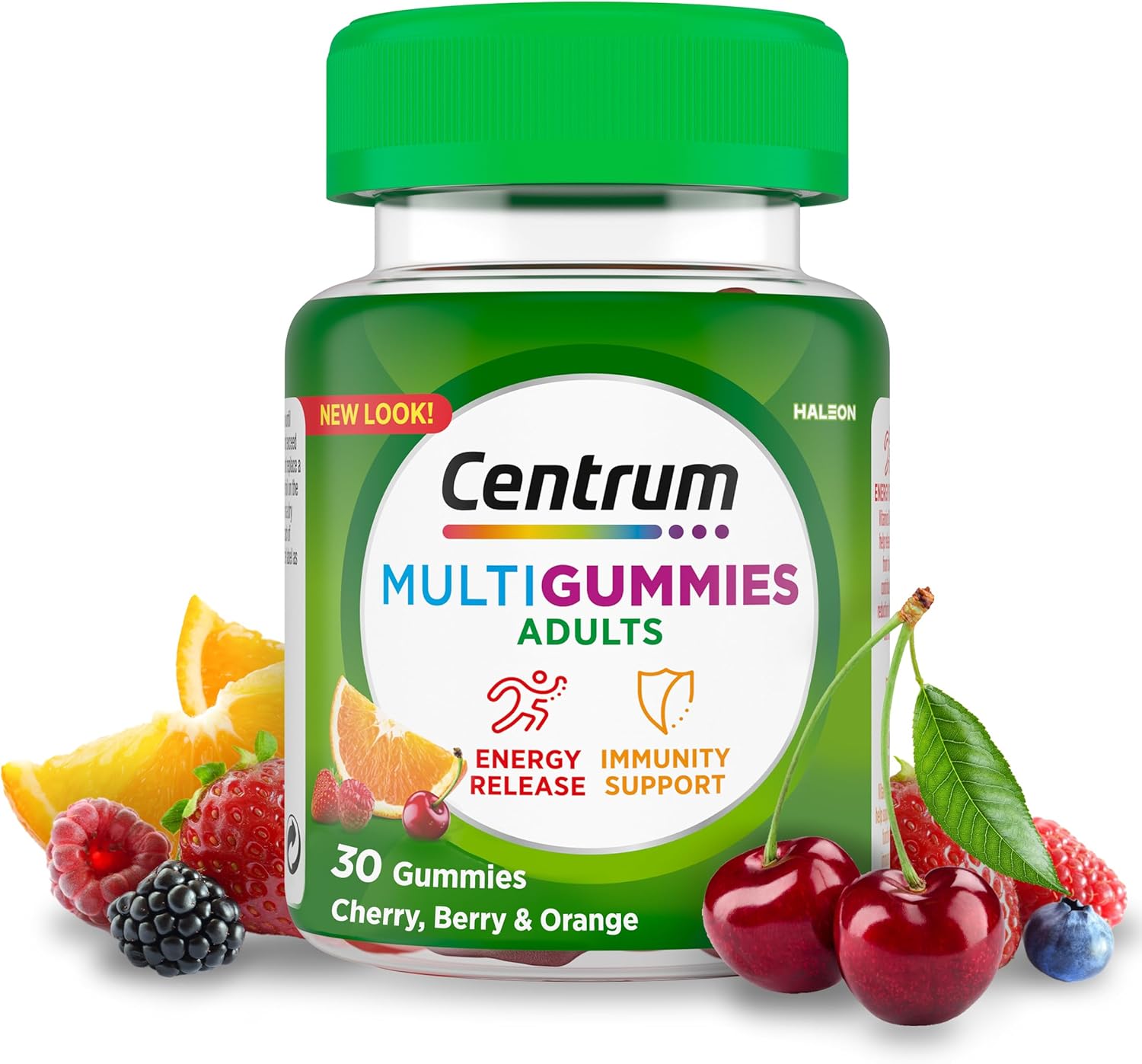 Centrum MultiGummies, Multivitamin Gummies for Men and Women, Cherry, 30 Tablets, Berry & Orange Natural Fruit Flavouring, includes Essential Vitamins C, D & B12