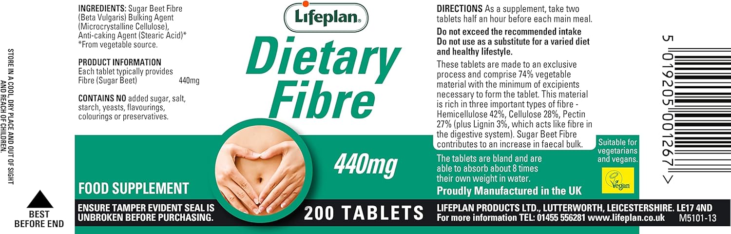 Lifeplan Fibre 440mg 200 Tablets