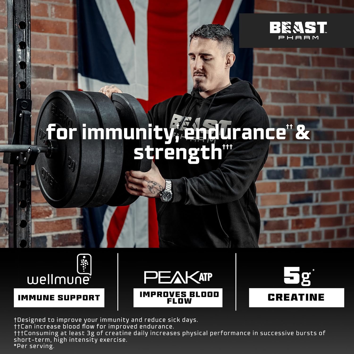 Beast Pharm | Big D Daily Creatine Monohydrate Powder | 390g/30 Servings | Eddie Hall's | Lemon Sherbet