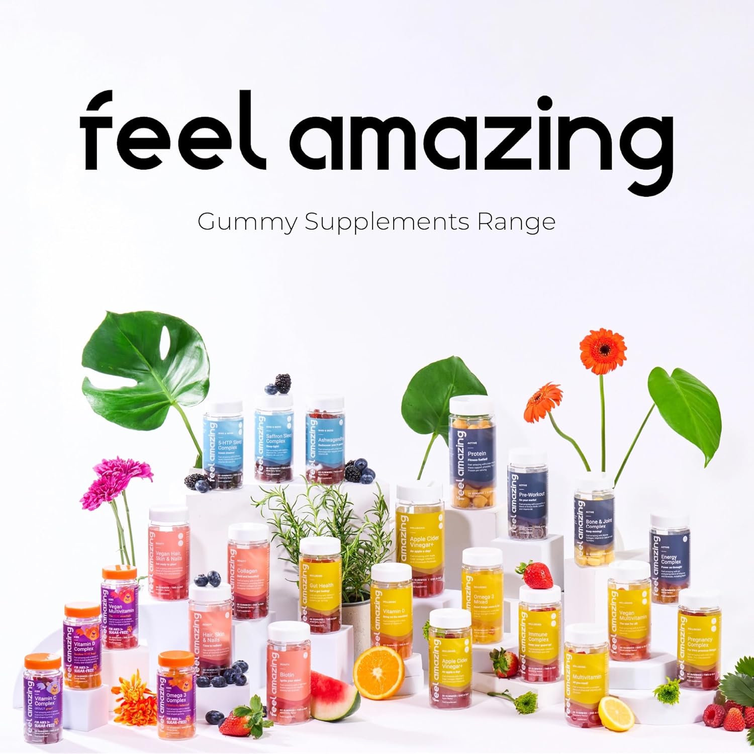 Feel Amazing Multivitamin Gummies - Comprehensive Nutrient Support - Vitamins & Minerals - Strawberry Flavour, Halal, 60 Gummies, 2-Month Supply (1)