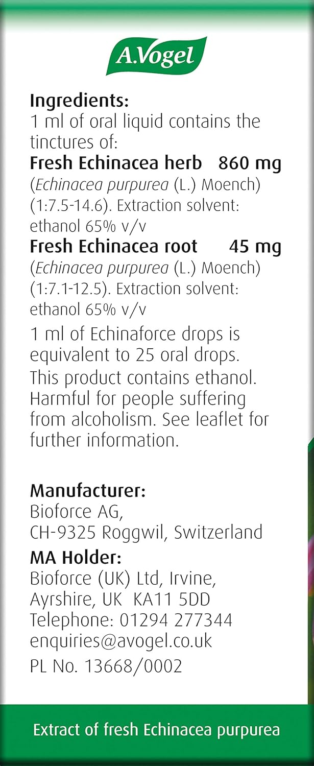 A.Vogel Echinaforce Echinacea Drops | Relieves Cold & Flu Symptoms by Strengthening The Immune System (100 ml)