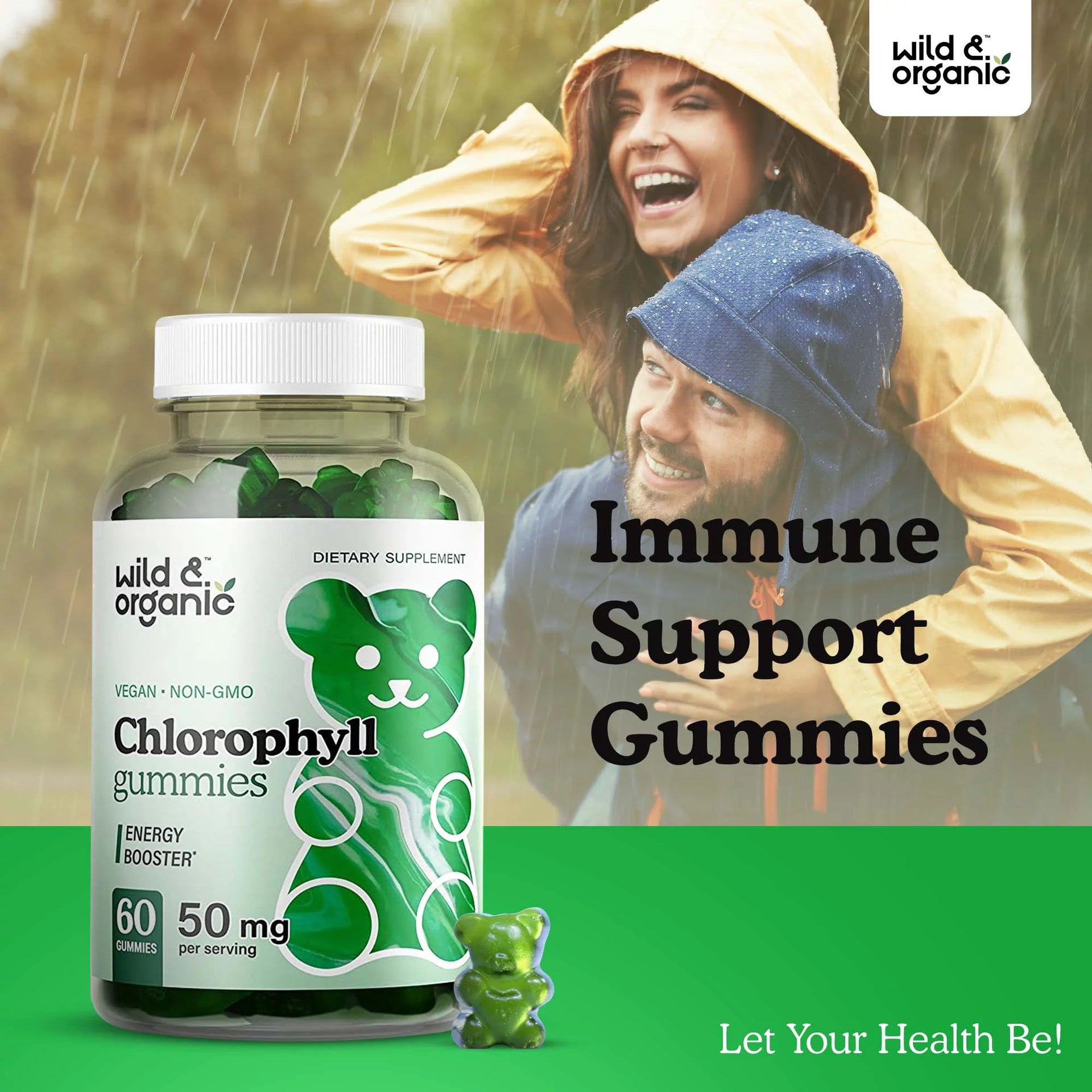 Chlorophyll Gummies - Natural Energy Booster Chlorophyll Supplement, 60 Chews