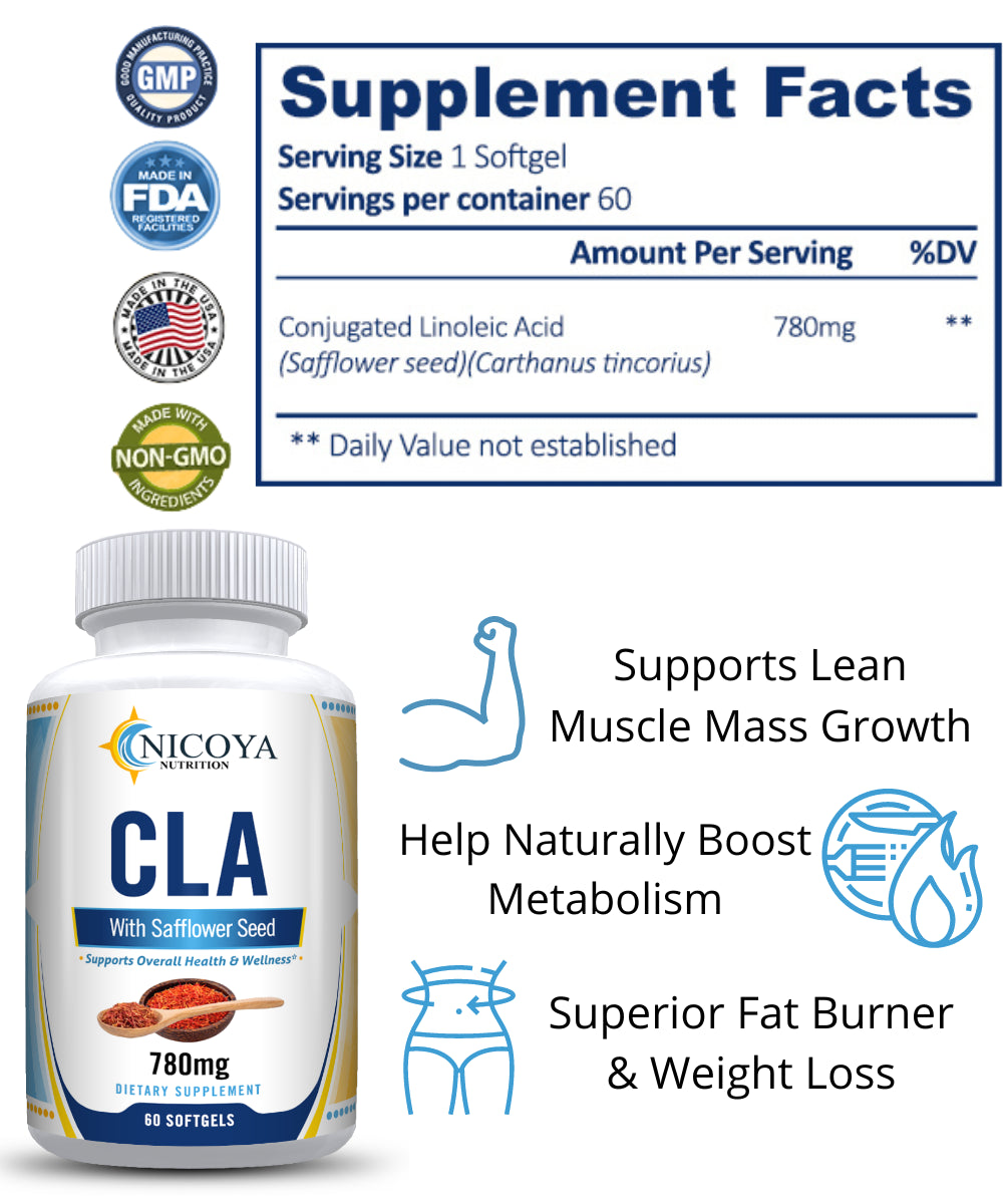 CLA - Conjugated Linoleic Acid Stim-Free Weight Loss & Fat Burner, Lean Muscle