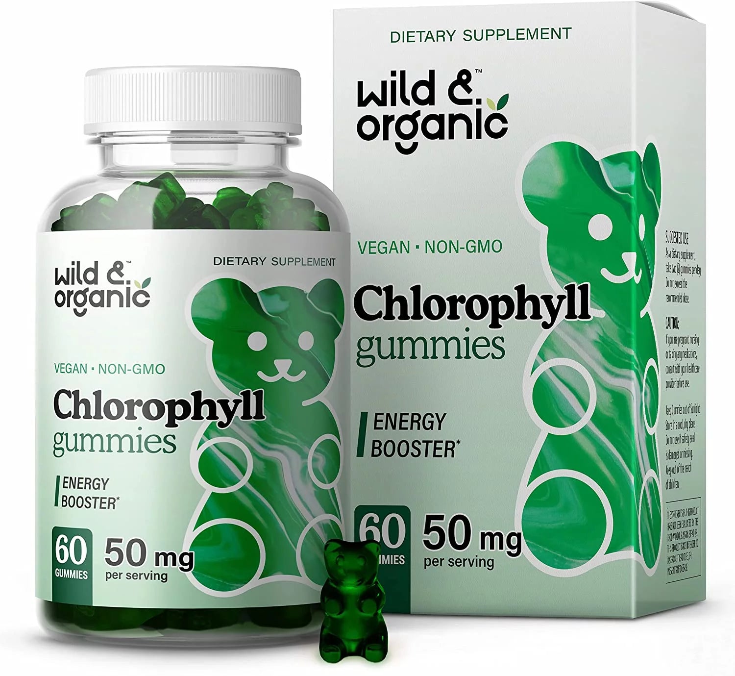 Chlorophyll Gummies - Natural Energy Booster Chlorophyll Supplement, 60 Chews