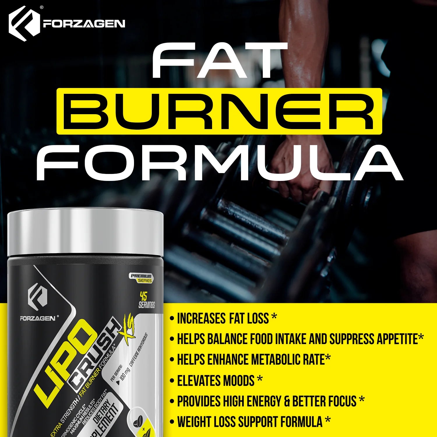 Lipocrush Fat Burner - Best Weight Loss Pills Women & Men | Thermogenic Fat Burner Supplements | Appetite Suppressant | Metabolism Booster | Keto Diet Friendly (90 Natural Capsules)