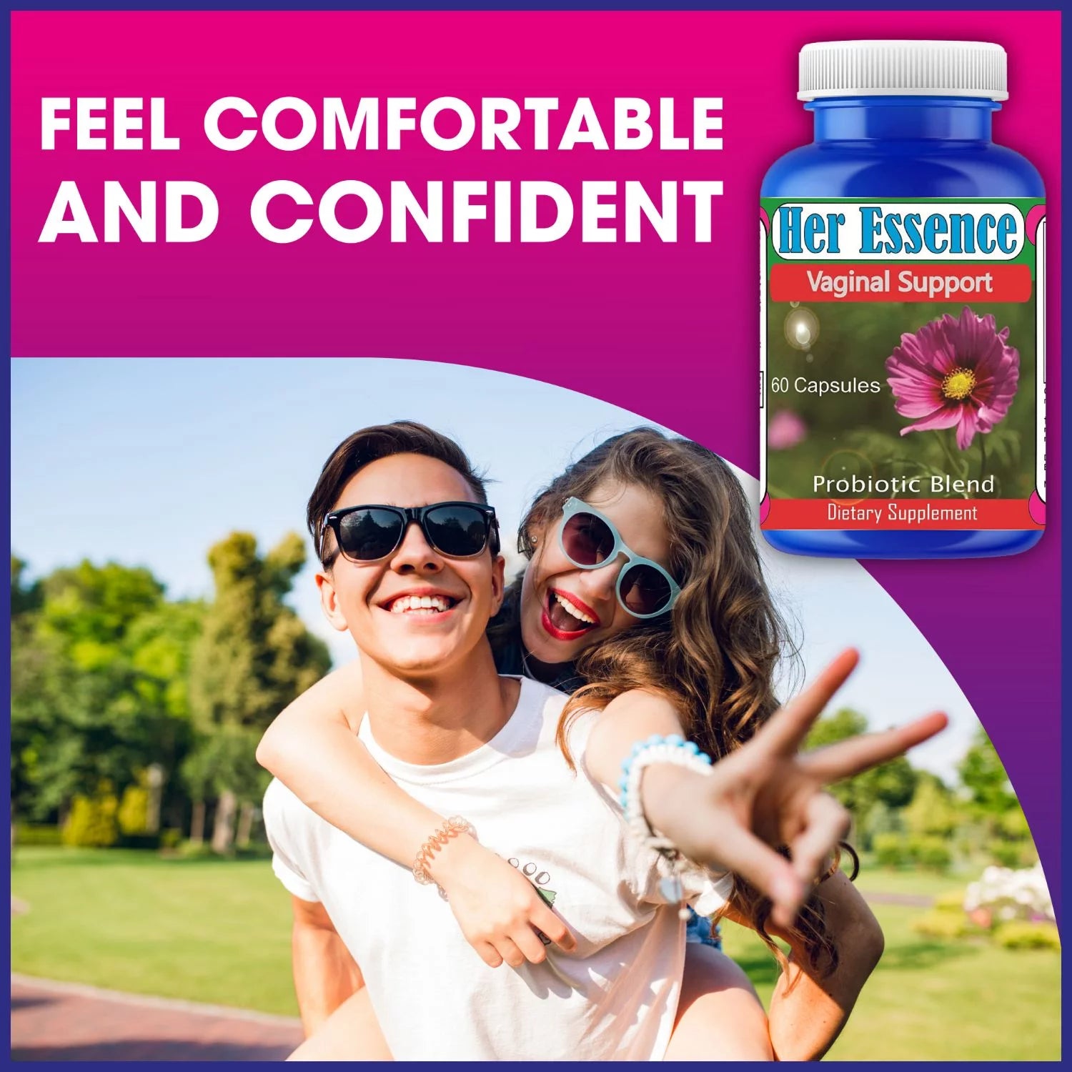 Her Essence Women Probiotics and Vaginal Health Supplements, Feminine Odor Control, Gut Health Vaginal Probiotics Supplement 60 Pills